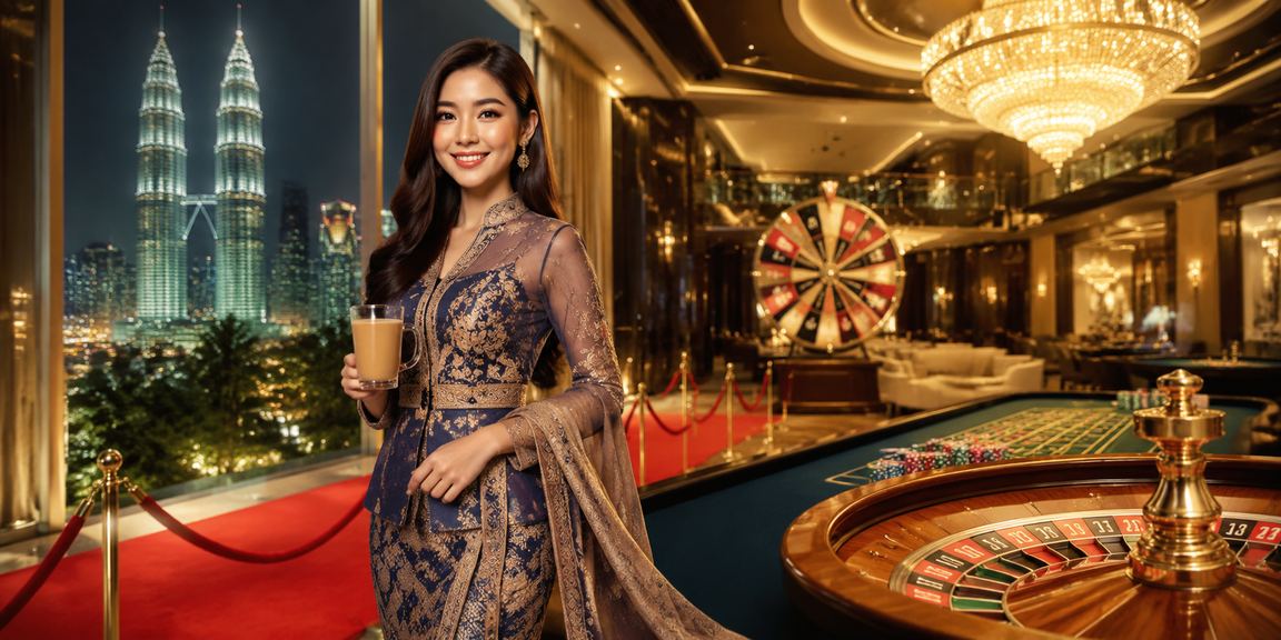 Meja roulette kasino langsung gaya Melayu di Kuala Lumpur dengan dealer sebenar